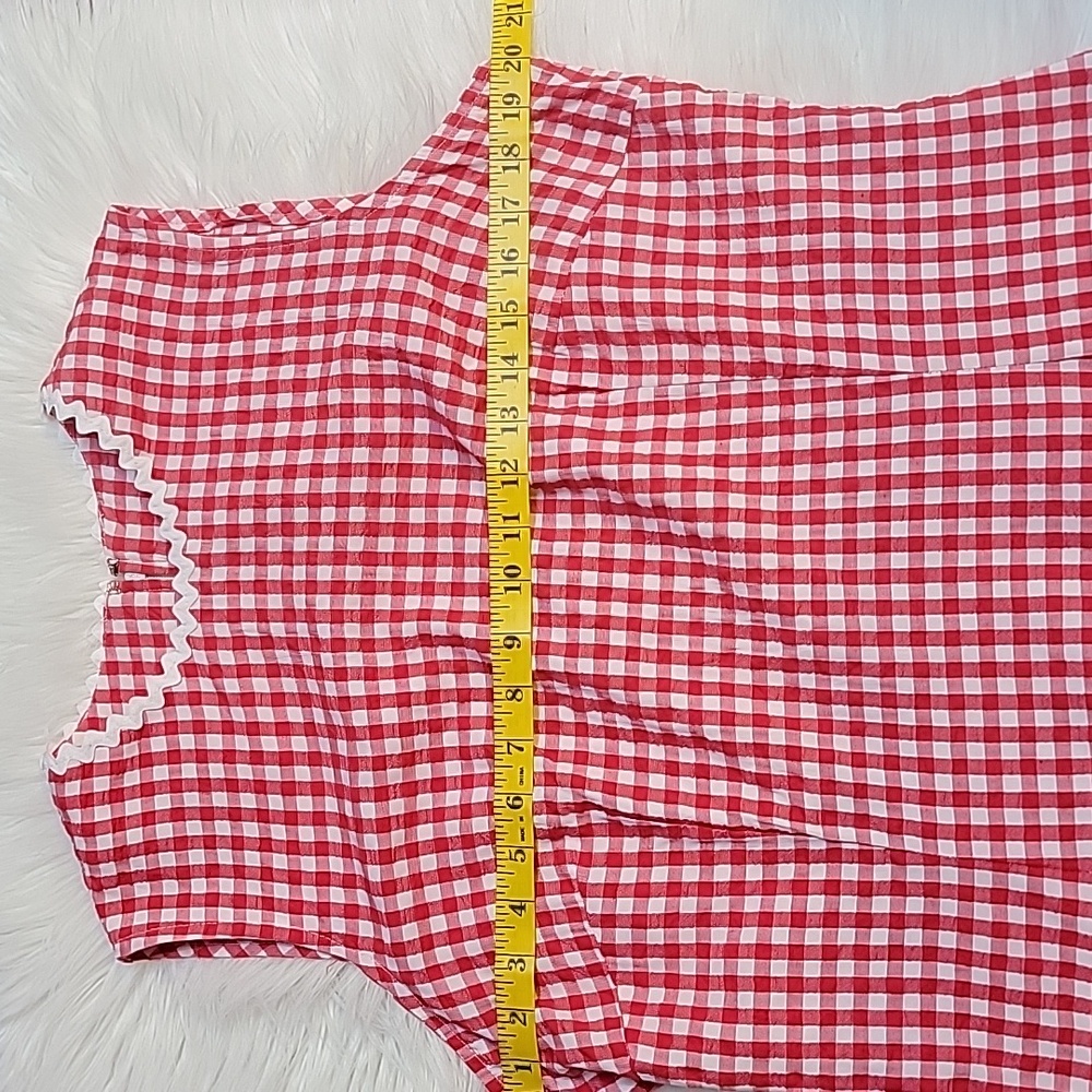 Vintage | Red and White Gingham Dress with Matching Jacket - Picture 13 of 16